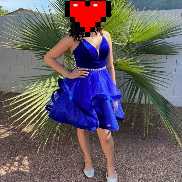 Blue velvet formal dress size Small - Picture 6 of 6